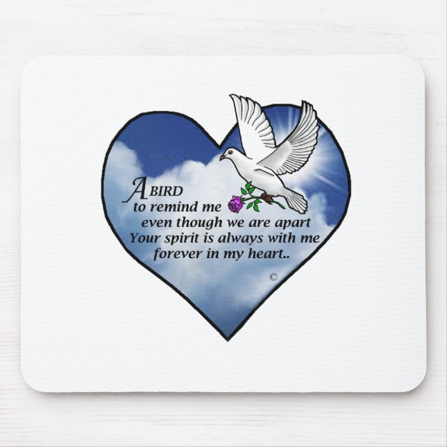 Vogel-Herz-Gedicht Mousepad (Vorne)