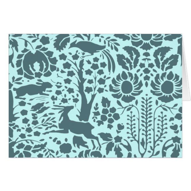 Vögel, Hirsche, Baumfollikelmuster (Vorderseite (Horizontal))