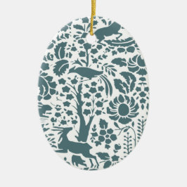 Vögel, Hirsche, Baumfollikelmuster Keramikornament