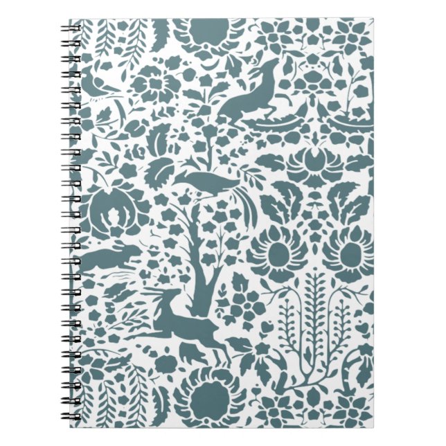 Vögel, Hirsche, Baumfollikelmuster Notizblock (Vorderseite)