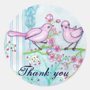 Vögel Hochzeit Verlobung Danke, Sticker