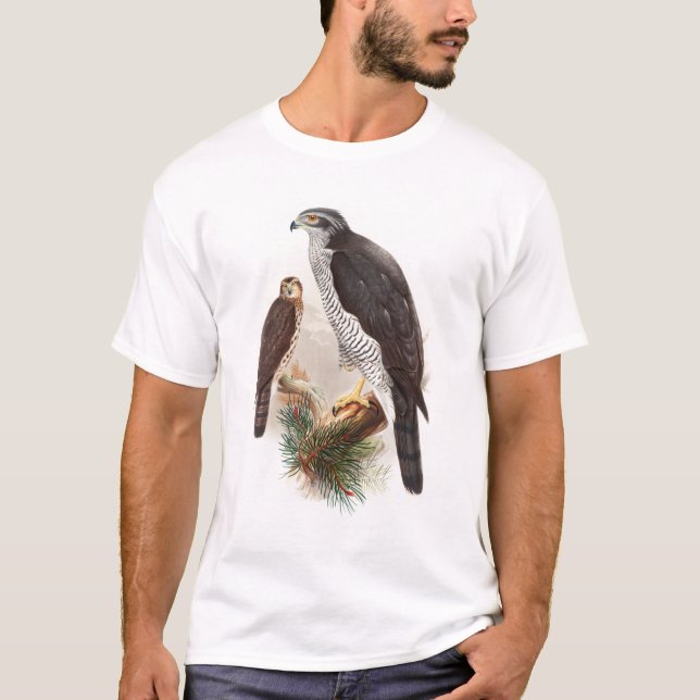 Vögel Hühnerhabicht-Johns Gould von T-Shirt (Vorderseite)