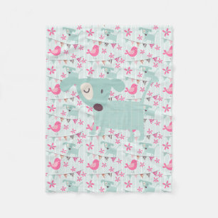 Vögel, Hunde, Banner, Blume Fleecedecke