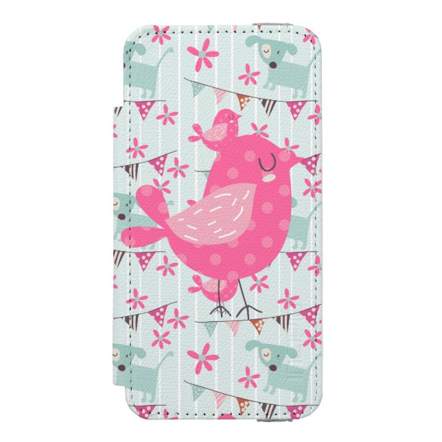 Vögel, Hunde, Banner, Blume Incipio iPhone Geldbeutel-Hülle (Folio Vorderseite)