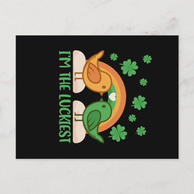 Vögel Ich bin der glücklichste St Patricks Day Postkarte (Vorderseite)