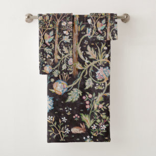 Vögel im Blumengarten, William Morris Badhandtuch Set