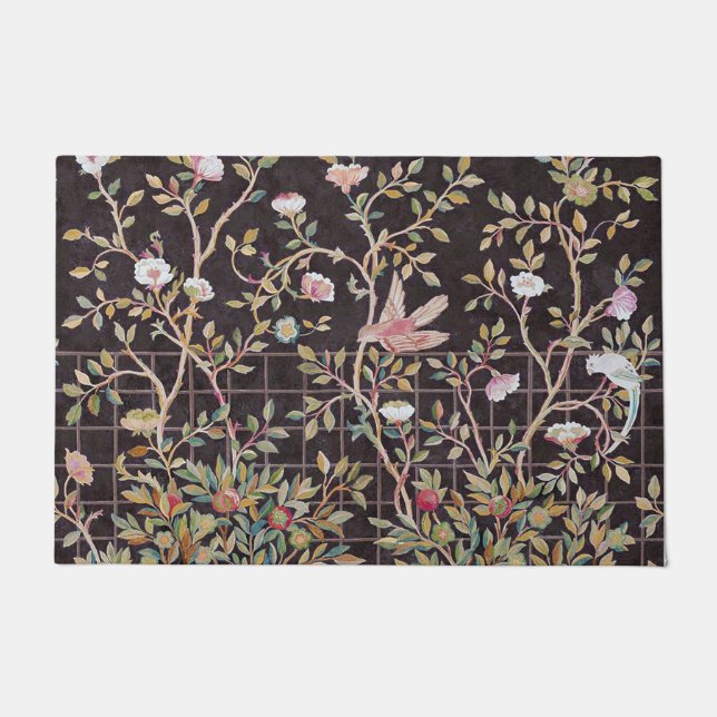 Vögel im Blumengarten, William Morris Doormat Fußmatte (Vorderseite)