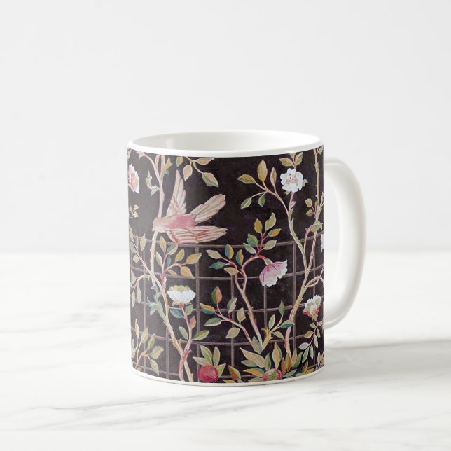 Vögel im Blumengarten, William Morris-Kaffee Kaffeetasse (VorderseiteRechts)
