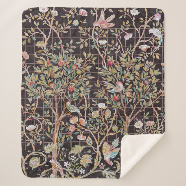 Vögel im Blumengarten, William Morris Sherpadecke (Vorderseite)