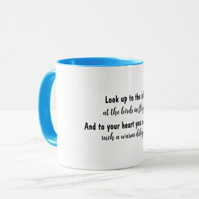 Vögel im Flug Motivationsziffer Tasse (Vorderseite Links)