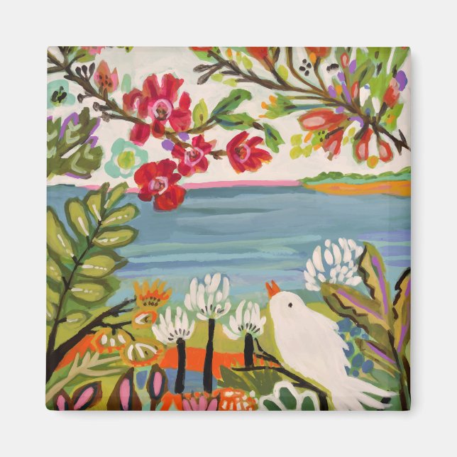 Vögel im Garten Magnet (Vorne)