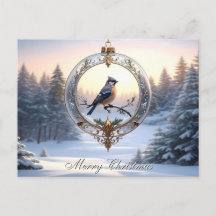 Vogel im Weihnachtsschmuck