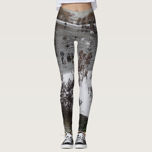 Vögel im Winter-Legging Leggings (Vorderseite)