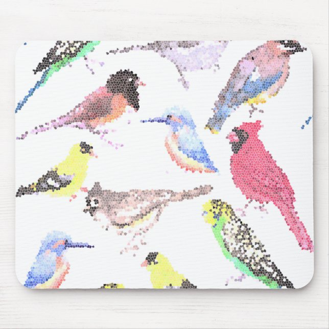 Vögel in Amerika - Mosaike von Haustieren und Wild Mousepad (Vorne)