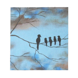 Vögel in Bäumen in Himmel Muttertag Abstrakte Kuns Notizblock