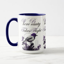 Vogel in Bloom | Lila und graue Harmonie Tasse