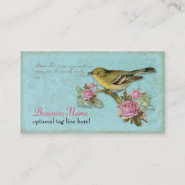 Vogel in den rosa Rosen-Geschäfts-Karten Visitenkarte