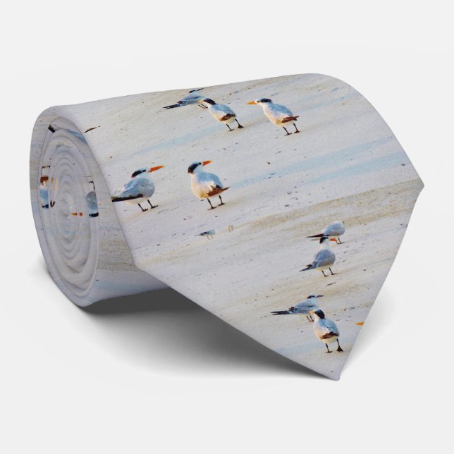 Vögel in der Brandung Krawatte (Gerollt)