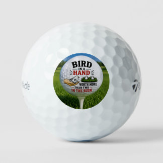Vogel in der Hand – Lustiger Golfball-Spruch Golfball
