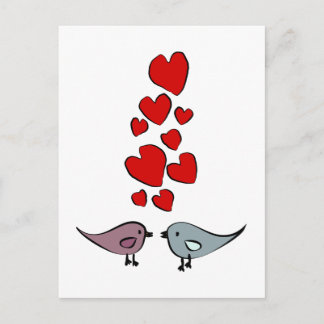 Vögel in der Liebe Thema Postkarte