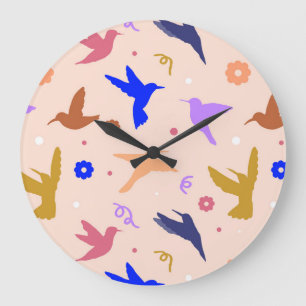 Vögel in der Luft Große Wanduhr