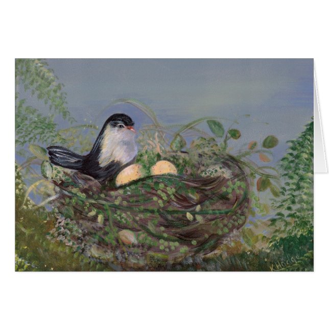 Vogel in der Nest-Karte (Vorderseite (Horizontal))