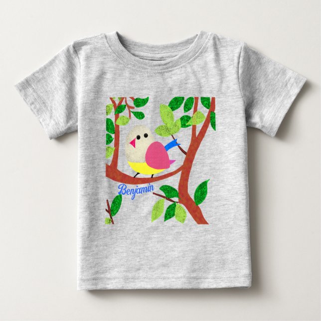Vögel in einem Baum Baby T-shirt (Vorderseite)