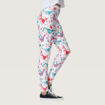 Vögel in einem Garten Moderne Boho Wasserfarbe Leggings<br><div class="desc">Moderne Bohemische volkstümliche Aquarellmalerei von Vögeln in einem Garten von hellorangen,  rosa und aquamarinen wilden Blume.</div>