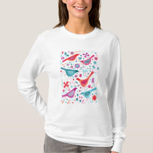 Vögel in einem Hübschen Wasserfarben im Garten B T-Shirt