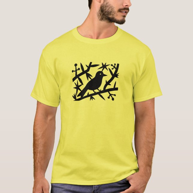 Vogel in einer Baum-Aktions-Zeit Liebe-im Party T-Shirt (Vorderseite)