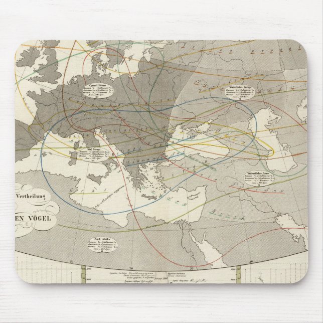 Vögel in ganz Europa Mousepad (Vorne)