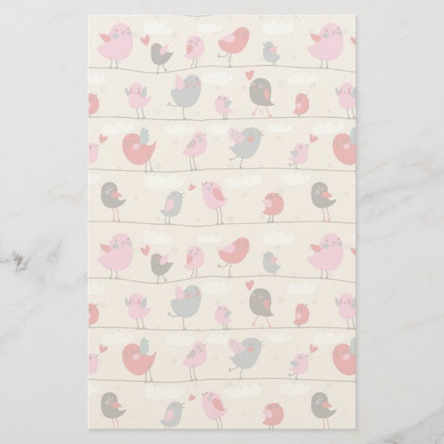 Vögel in Liebe Briefpapier (Vorderseite)