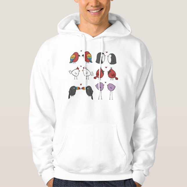 Vögel in Liebe Hoodie (Vorderseite)