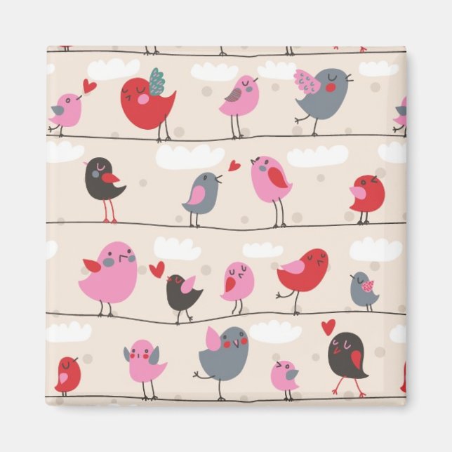Vögel in Liebe Magnet (Vorne)
