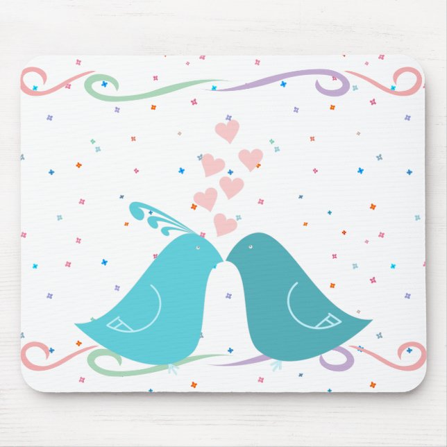 Vögel in Liebe Mousepad (Vorne)