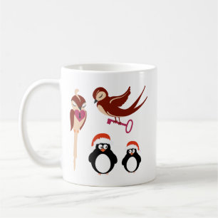 Vögel in Liebe Schlüssel zu meinem Herzpinguin Kaffeetasse