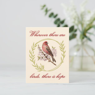 Vögel - Inspirationsangebot, Vogelblumenschurz Feiertagskarte
