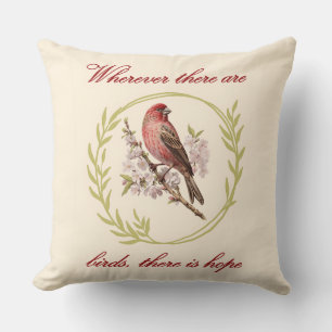 Vögel - Inspirationsangebot, Vogelblumenschurz Kissen