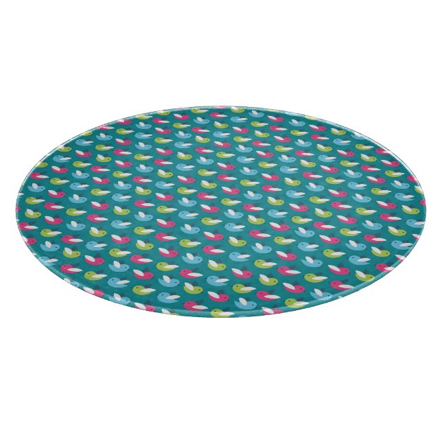 Vögel kopieren Blau Schneidebrett (Ecke)