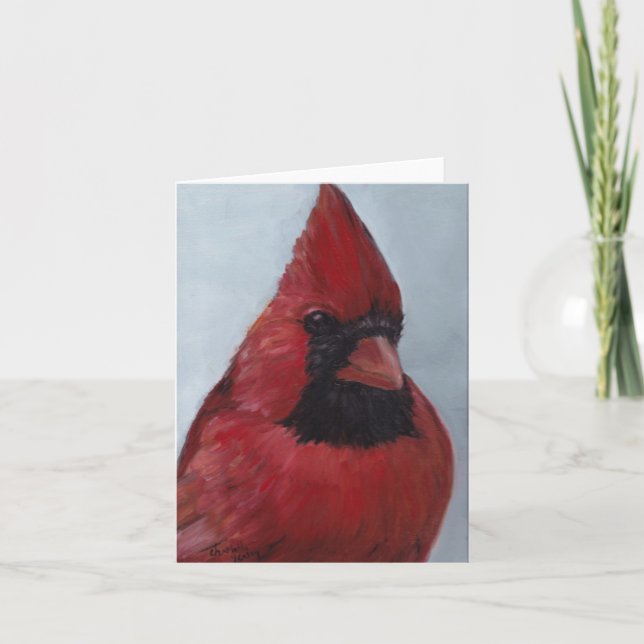 Vogel-Kunst-Anmerkungs-Karte Herr-Red Cardinal #2 Karte (Vorderseite)