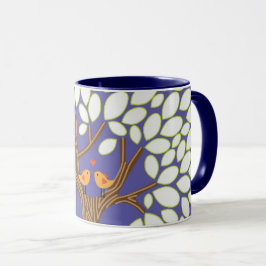 Vögel lieben in einem Baum (Nacht) Tasse