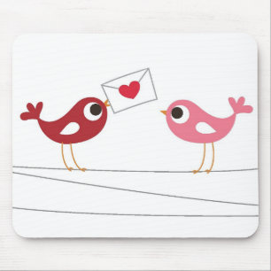 Vögel lieben Karte Mousepad