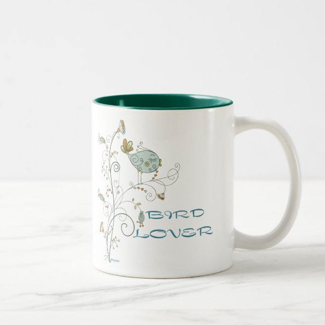 VOGEL-LIEBHABER ZWEIFARBIGE TASSE (Rechts)