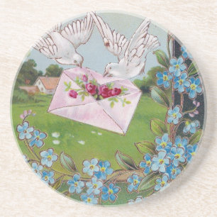 Vögel liefern die Post Sandstein Untersetzer