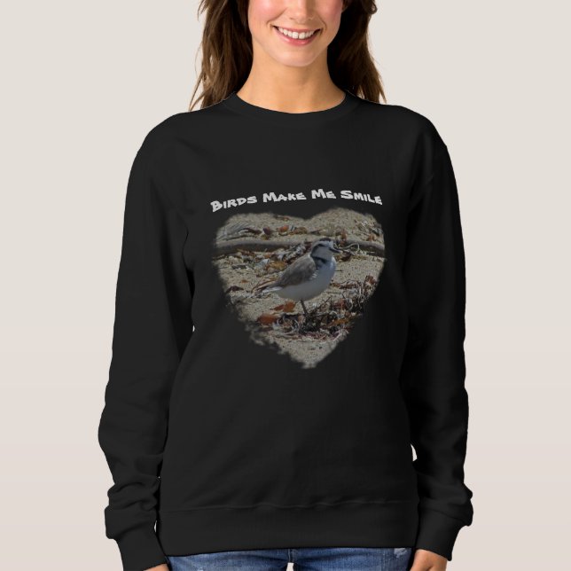 Vögel machen mich zum Lächeln schneebedeckten Foto Sweatshirt (Vorderseite)
