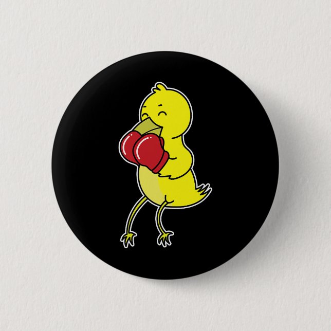 Vogel macht Boxen  Button (Vorderseite)