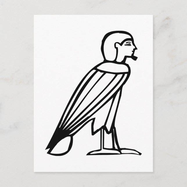 Vogel-Mann(Soul), ägyptische Hieroglyph Postkarte (Vorderseite)