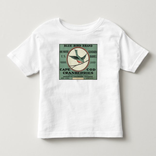 Vogel-Marken-Moosbeeraufkleber Cape Cods blauer Kleinkind T-shirt (Vorderseite)
