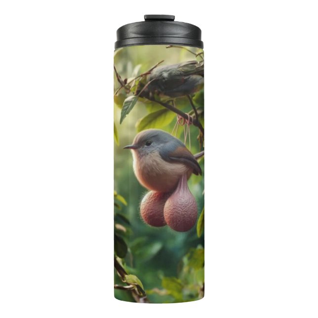 Vogel mit Bällen Thermaltumor Thermosbecher (Vorderseite)
