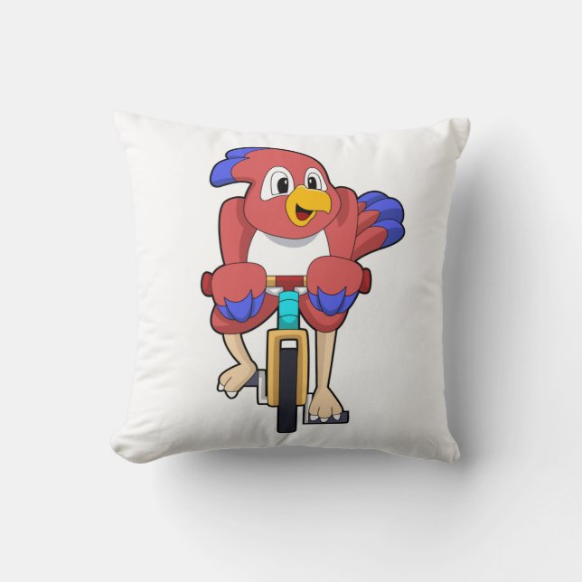 Vogel mit Fahrrad Kissen (Vorderseite)